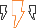Promo faq electric waves icons black and orange