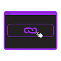 AH A single link Illustration iMusician Artist Hub black screen with link symbol