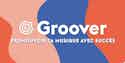 Le logo de Groover et son slogan sur fond multicolore