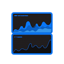 two statistics from iMusician Music Analytics product in blue