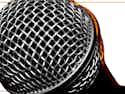 microphone avec ombre orange
