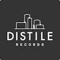 Logo Distille Records bianco sfondo nero
